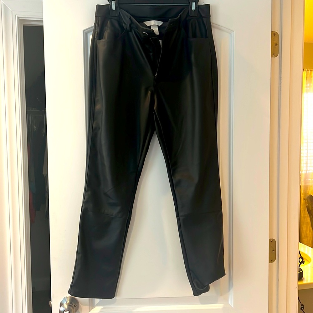 H&M Faux Leather Pants NWT Black